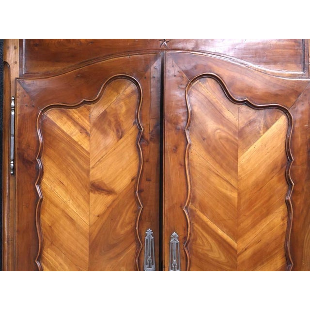 19th Century French Provincial Carved Walnut Armoire – Louis XV Style For Sale - Image 12 of 12