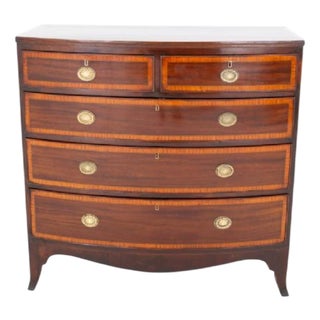 Regency Mahogany Bow Front Chest of Drawers, 1830 For Sale