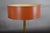 1950s Mid-Century Modern Leather Drum Lamp With Brass Accents Table Lamp, For Sale - Image 4 of 7