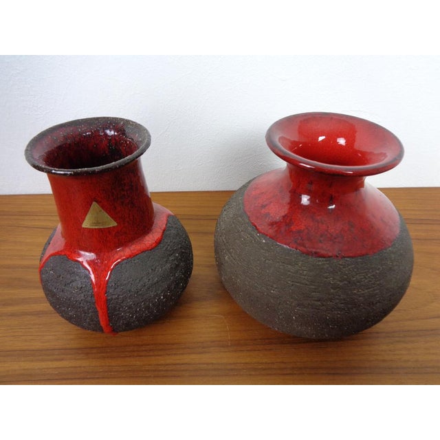 1960s Danish Lava Ceramic Vases by Lehmann, 1960s, Set of 2 For Sale - Image 5 of 18
