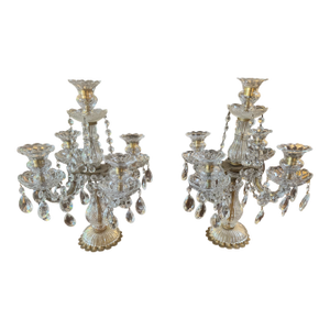Pair of Crystal Candelabras, 19th Century