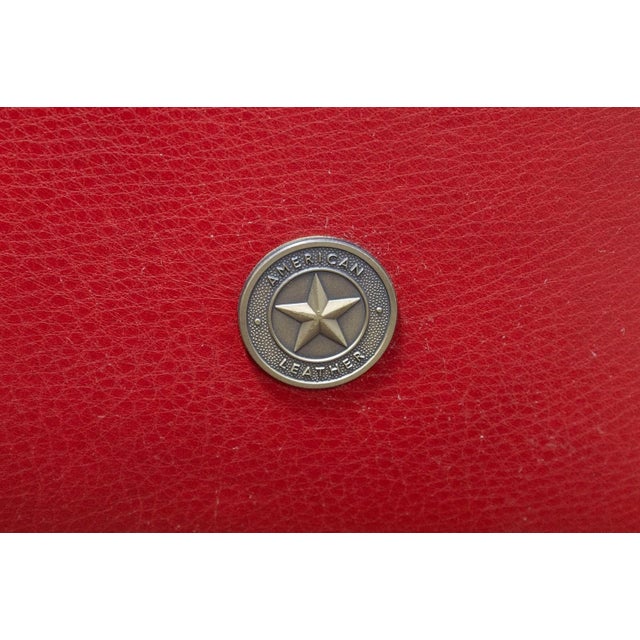 Metal Contemporary Post Modern American Leather Red Tuscany Chair For Sale - Image 7 of 7