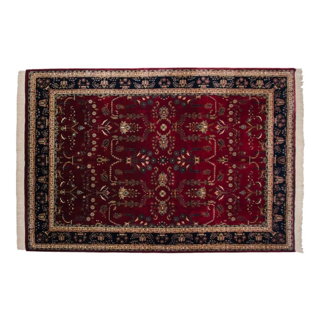 Fine Indian Mohajeran Sarouk Design Rug - 9'7" X 13'10" For Sale