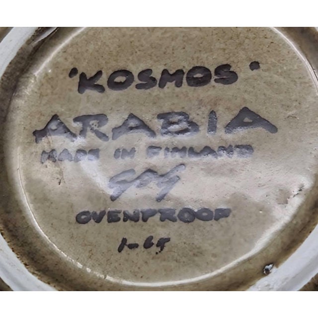 1960s Arabia Finland "Kosmos" Casserole Tureen With Lid For Sale - Image 11 of 12