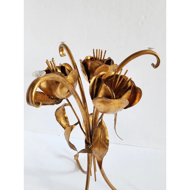 Gold Vintage Italian Hollywood Regency Style Gilt Metal Side Table For Sale - Image 8 of 12