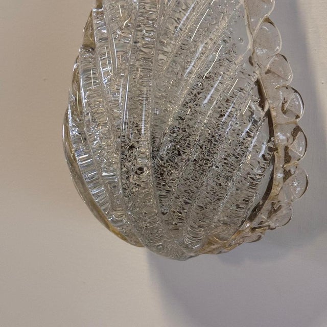 Single Leaf Sconce in Pulegoso Glass with Gold Accents attributed to Barovier & Toso, 1950s For Sale - Image 17 of 18