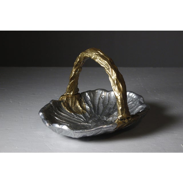 Vintage Brutalist Fruit Bowl in Brass and Aluminum by David Marshall, 1980s For Sale - Image 4 of 12