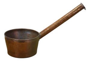 Antique French Hammered Dovetailed Copper Sauce Saute Long Handle Dipper Pan