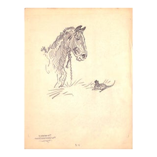 Original 1944 Pencil Drawing From Hi, Guy! The Cinderella Horse by Paul Brown 31 For Sale