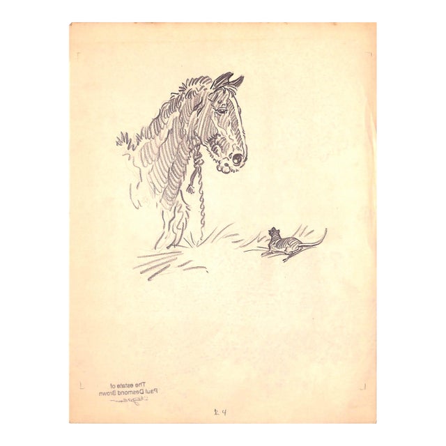 Original 1944 Pencil Drawing From Hi, Guy! The Cinderella Horse by Paul Brown 31 For Sale