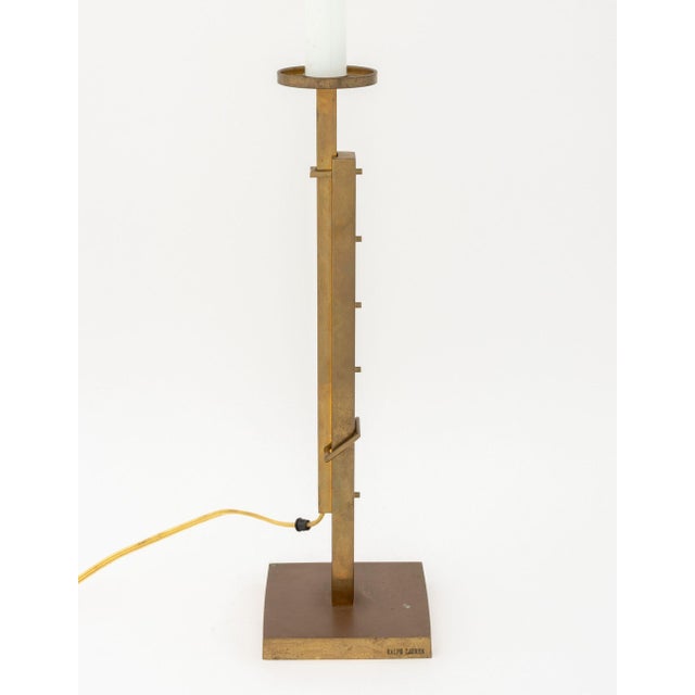 Brass Ralph Lauren Adjustable Brass Table Lamps, Pair For Sale - Image 8 of 9
