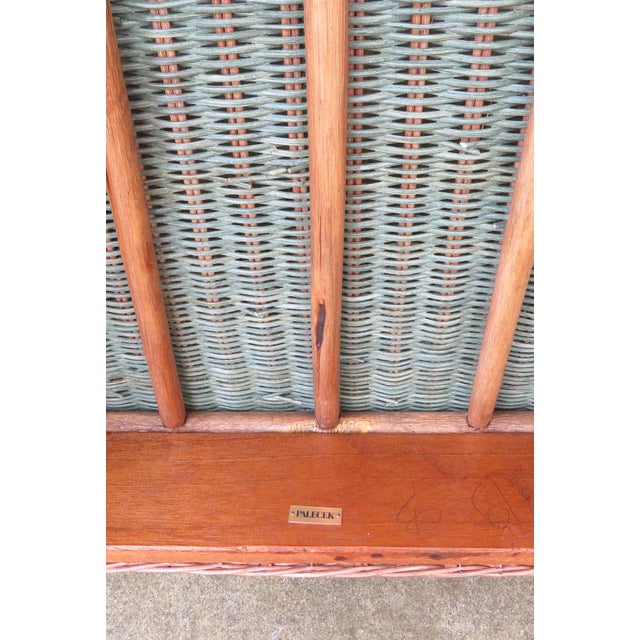 Vintage Palecek Wicker Rattan Wingback Chair ~ Victorian Style ~ Throne Armchair For Sale - Image 16 of 17