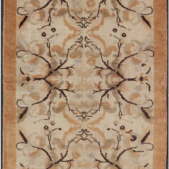 Textile Vintage Turkish Oushak Rug With All-Over Floral Design - 3′3″ × 6′3″ For Sale - Image 7 of 12