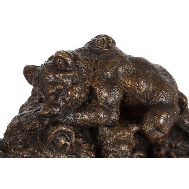 French Antique Bronze Sculpture “Family of Bears” by Delabrierre For Sale - Image 10 of 18