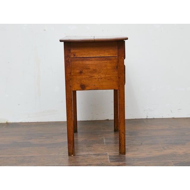 19th Century English Pine Side Table with Two Drawers and Patina For Sale - Image 9 of 12