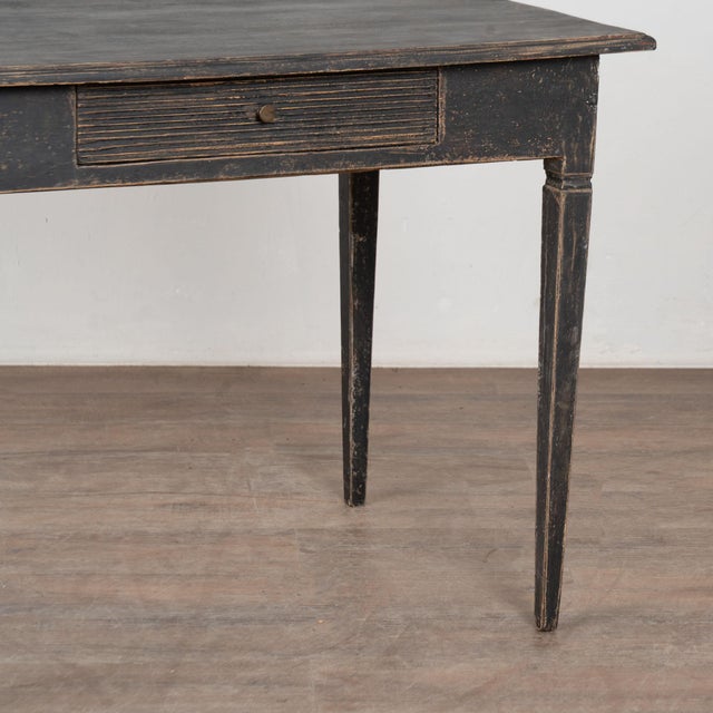 19th Century Swedish Black Side Table With Single Drawer For Sale - Image 11 of 14