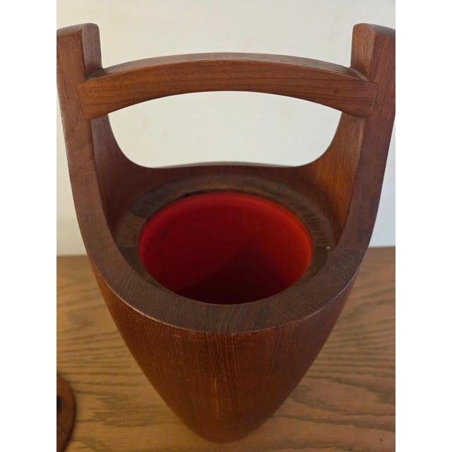 Danish Staved Teak Bucket Style Ice Bucket by Jens Quistgaard, 1965 For Sale - Image 6 of 7