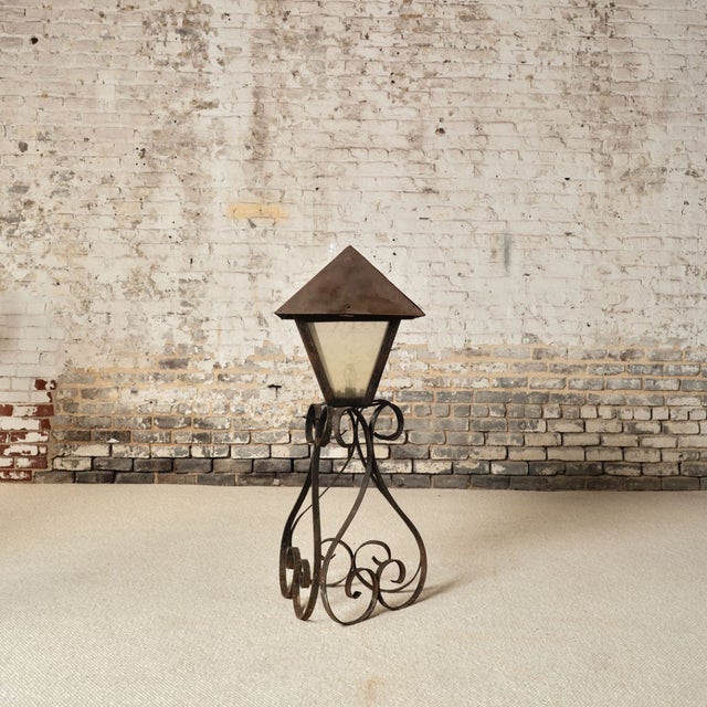 Add architectural charm and historic character to your space with this 19th century French Neo-Gothic iron lantern, a...
