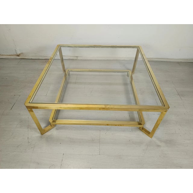 Modern Modernist Golden Brass Coffee Table, 1970s For Sale - Image 3 of 17