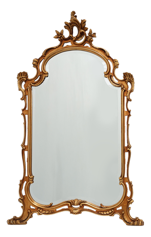 Large Vintage Louis XV Baroque Gilt Wooden Mirror, Belgium, 1950s