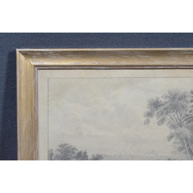19th Century European School Pastoral Landscape With Cattle, Graphite Drawing European School, 19th Century “Pastoral...