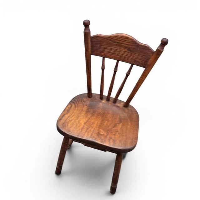 Victorian Oak Children's Stick Back Chairs, 1960s, Set of 2 For Sale - Image 10 of 15
