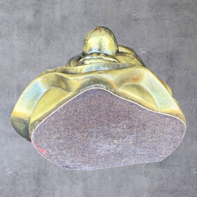 1970s Vintage Solid Brass Clown Bust Sculpture Figure Wall Plaque 8" Heavy Circus 70s For Sale - Image 5 of 8