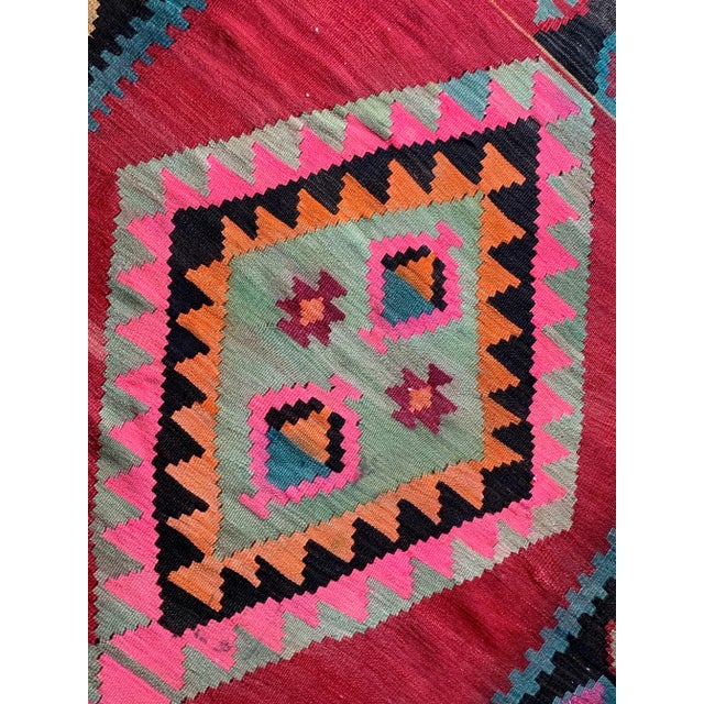 1950s Vintage Azerbaijani Kilim Rug - 5′8″ × 11′5″ For Sale - Image 4 of 10