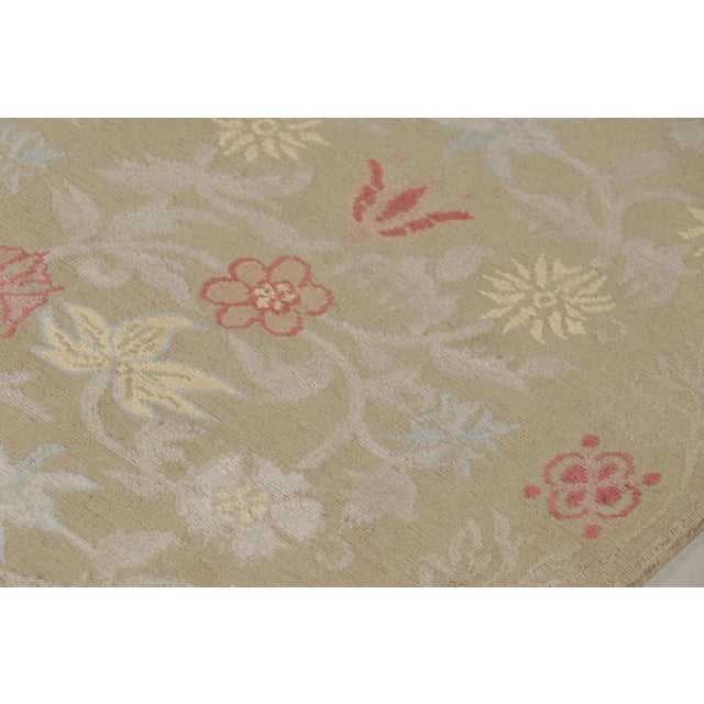 Rug & Kilim Rug & Kilim's New Bilbao Transitional Spanish Design Beige and Red Wool-Silk Rug For Sale - Image 4 of 6