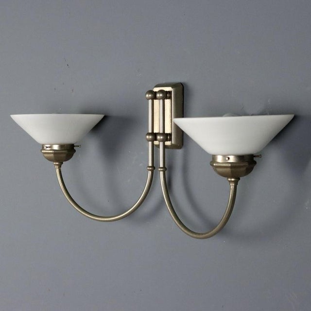 Vintage Metal Wall Light with Glass Diffusers, 1960s For Sale - Image 5 of 7