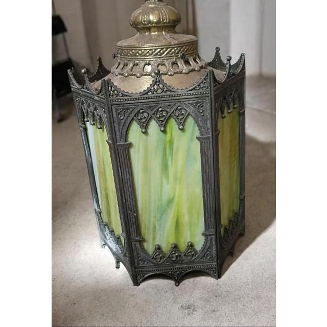 Green California Lighthouse Gothic Revival Hanging Lamp For Sale - Image 8 of 12