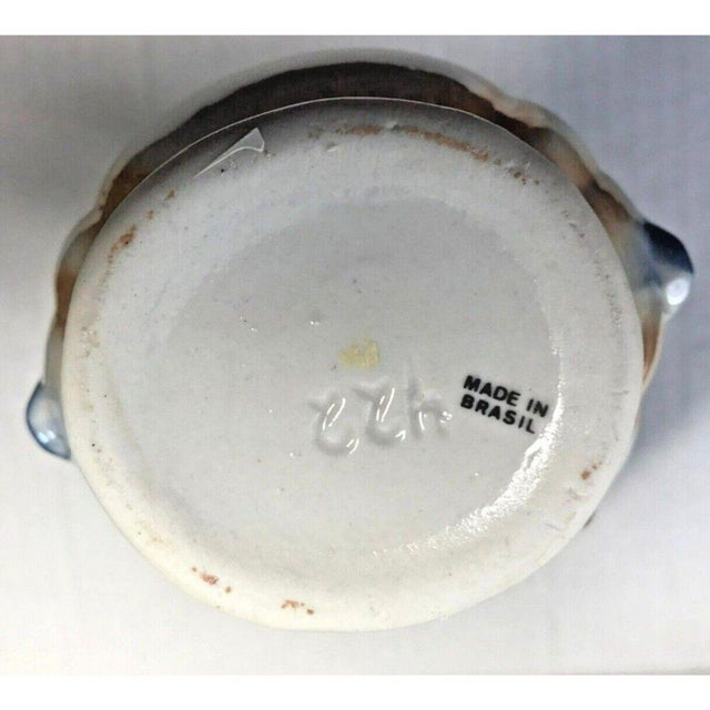 Art Deco Lusterware #422 2-Handled Vase Floral Design 5.25" x4.50 Made in Brazil VTG 1960 For Sale - Image 3 of 3