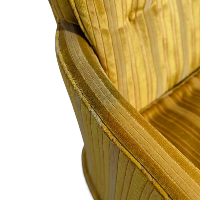 Vintage Striped Yellow Lounge Chair, Key City, Mid-Century Modern For Sale - Image 11 of 18