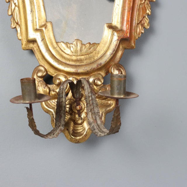 Small Carved Gilded Mirrors, Set of 3 For Sale - Image 9 of 13