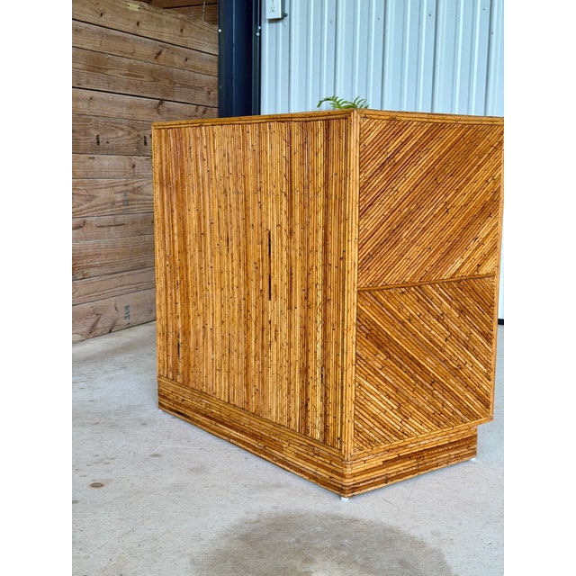 Mid 20th Century Vintage Floating Pencil Rattan Three-Drawer Chest or Dresser For Sale - Image 5 of 12