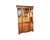 Vintage 1950 Petite Mahogany Breakfront China Hutch. Traditional Duncan Phyfe / Georgian Revival style. Features 3 glass-...
