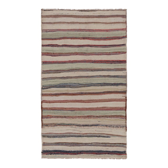 Vintage Persian Shahson Kilim With Colorful Stripes - Rug & Kilim For Sale