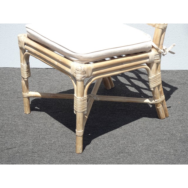 Pair of Vintage Chippendale Bamboo Rattan Side Chairs For Sale - Image 12 of 17
