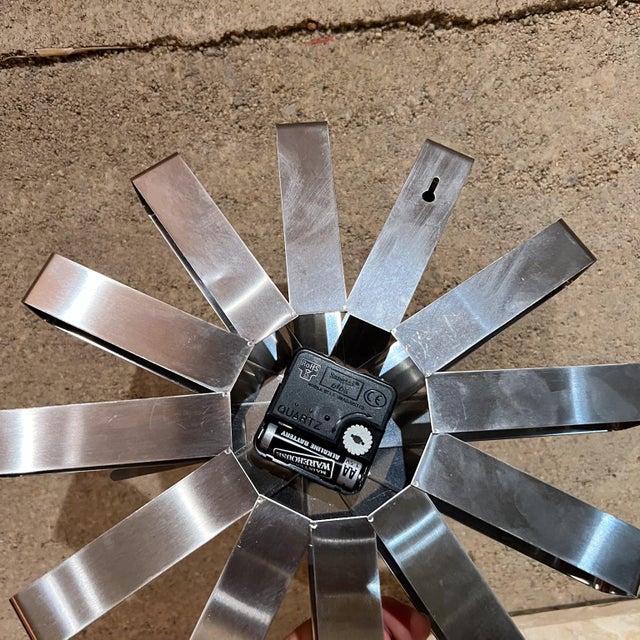 Silver Modern Metal Sara Ribbon Wall Clock For Sale - Image 8 of 8