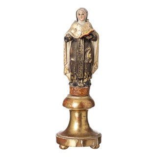 Religious Artist, Saint Teresa of Avila, 19th Century, Wood Sculpture For Sale