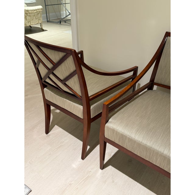 Pair of Bolier & Co Rosenau Upholstered Back Arm Chairs For Sale - Image 11 of 12