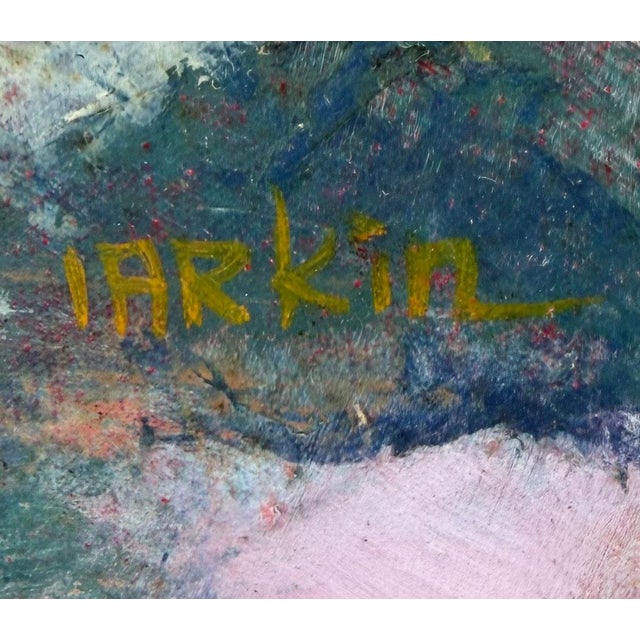 Mid Century Oil Painting by Larkin a Portrait of an Indian Girl For Sale - Image 4 of 7