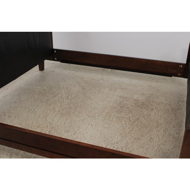 Baker Leather Mahogany Mid Century Modern King Size Bed For Sale - Image 14 of 16