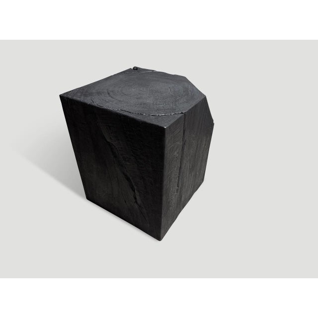 Andrianna Shamaris Minimalist Charred Side Table For Sale In New York - Image 6 of 6