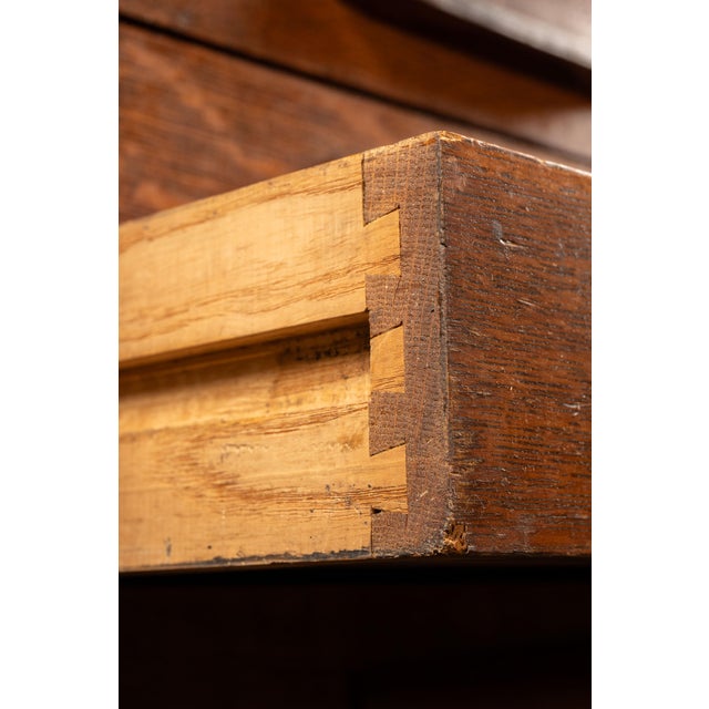 Large Antique Tiger Oak Flat File For Sale - Image 10 of 12