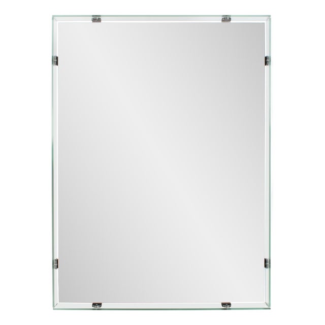 Vivaldo Floating Vanity Mirror with Glass Box Frame For Sale