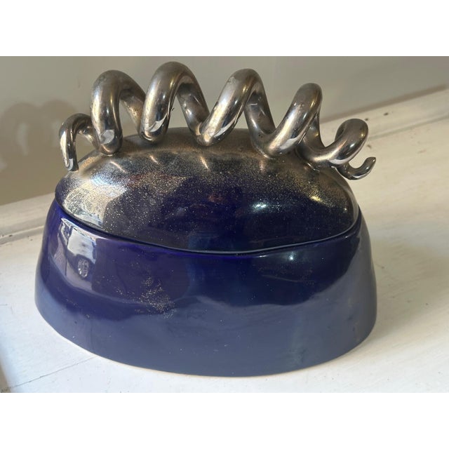 Postmodern Sculptural Box in Glazed Ceramic, 1990s For Sale - Image 6 of 18