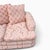 1980s Postmodern Pink Floral Curved Sectional Sofa For Sale - Image 16 of 18