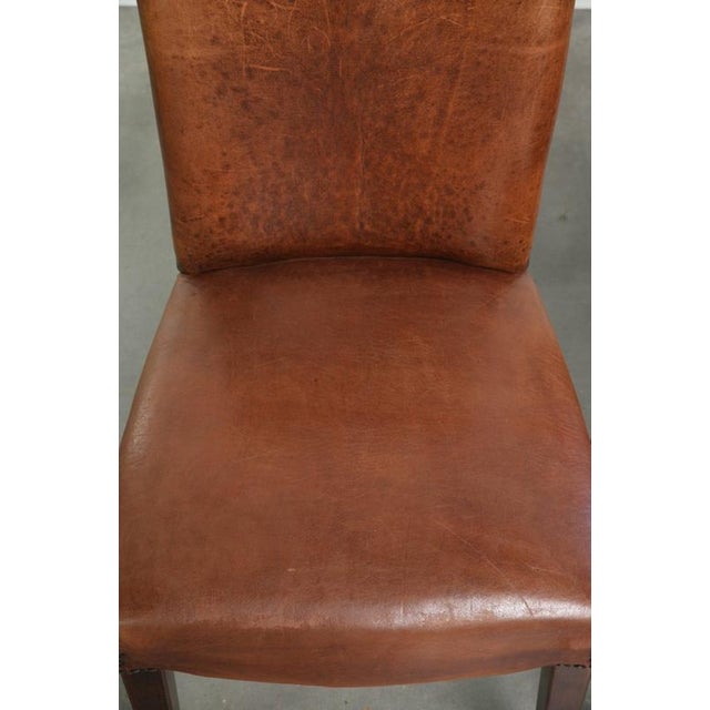 Sheepskin Dining Chairs in Cognac Color, Set of 6 For Sale - Image 7 of 18
