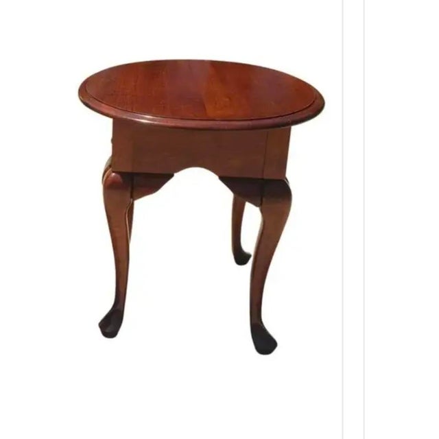 Queen Anne Pennsylvania House Queen Anne Oval Solid Cherry Side Tables For Sale - Image 3 of 8